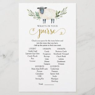 Söta lilla Lamb Greenery What's in Your Purse