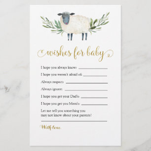 Söta lilla lamm Grönska Önskar för Bebis