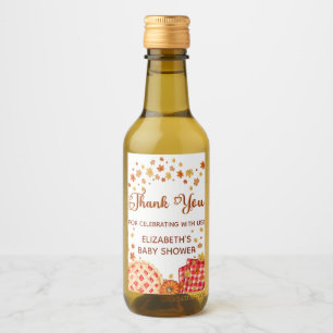 Söta lilla paj Pumpa Höst Bebis Shower Tack Vinetikett