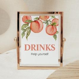 Söta lilla Peach Baby Shower Drinks Poster