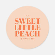 Söta lilla Peach Girl First Birthday