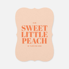Söta lilla Peach Girl First Birthday Inbjudningar