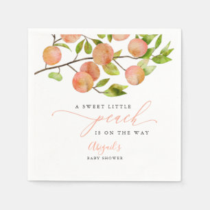 Söta lilla Peach Summer Baby Shower Napkins Pappersservett