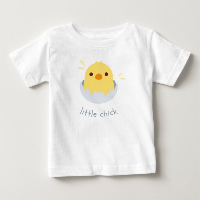 Söta lilla Peepers: White Cute Chick Baby Tee (Framsida)