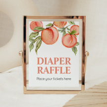 Söta lilla persikobabyskor Diaper Raffle