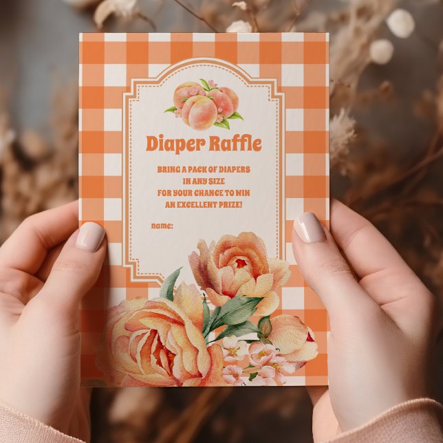 Söta lilla persikobabyskor Diaper Raffle Tilläggskort (Skapare uppladdad)