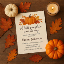 Söta lilla pumkin baby shower-inbjudan