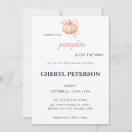 Söta lilla pumpa - Baby Shower-inbjudan Inbjudningar