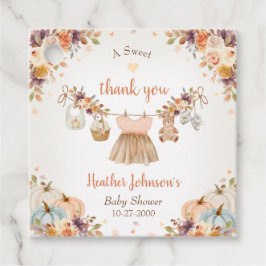 Söta lilla pumpa höst baby shower gåvor etiketter