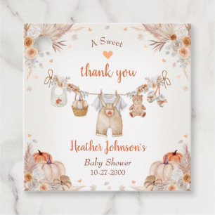 Söta lilla pumpa Höst Baby Shower Gåvor Etiketter