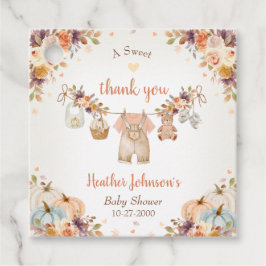Söta lilla pumpa höst baby shower gåvor etiketter