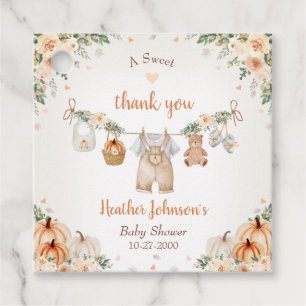 Söta lilla pumpa Höst Baby Shower Gåvor Etiketter