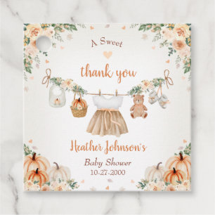 Söta lilla pumpa Höst Baby Shower Gåvor Etiketter