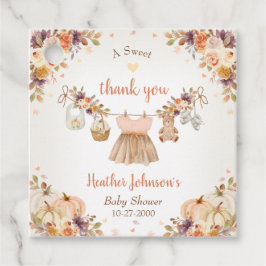 Söta lilla pumpa höst baby shower gåvor etiketter