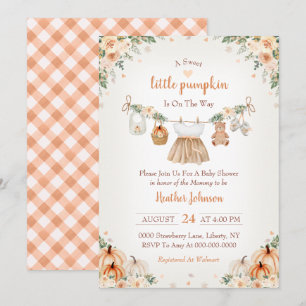 Söta lilla pumpa Höst Baby Shower Inbjudningar