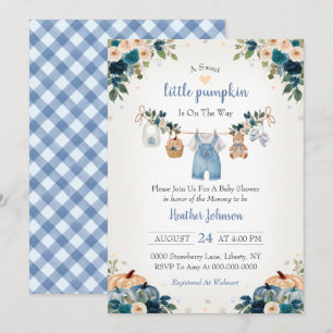 Söta lilla pumpa Höst Baby Shower Inbjudningar