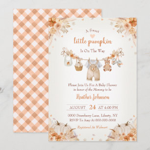 Söta lilla pumpa Höst Baby Shower Inbjudningar