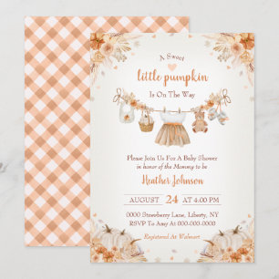 Söta lilla pumpa Höst Baby Shower Inbjudningar