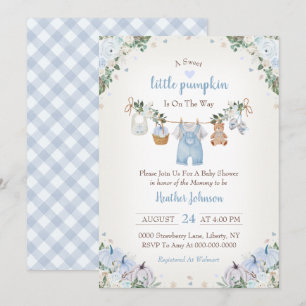 Söta lilla pumpa Höst Baby Shower Inbjudningar