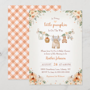 Söta lilla pumpa Höst Baby Shower Inbjudningar