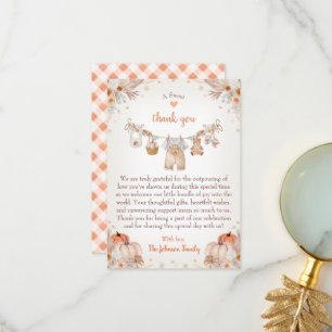 Söta lilla pumpa höst baby shower tack kort