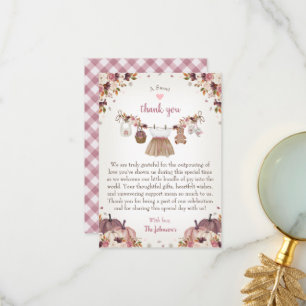 Söta lilla pumpa Höst Baby Shower Tack Kort