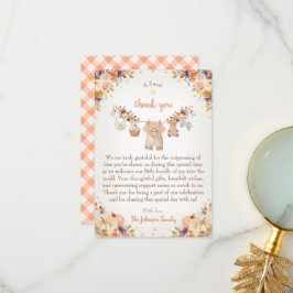 Söta lilla pumpa höst baby shower tack kort