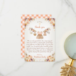 Söta lilla pumpa höst baby shower tack kort