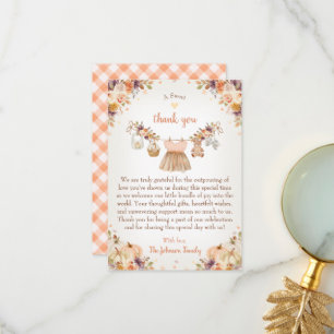 Söta lilla pumpa höst baby shower tack kort