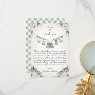 Söta lilla pumpa höst baby shower tack kort