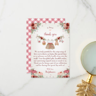 Söta lilla pumpa Höst Baby Shower Tack Kort