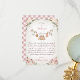 Söta lilla pumpa höst baby shower tack kort