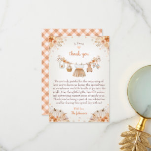 Söta lilla pumpa Höst Baby Shower Tack Kort