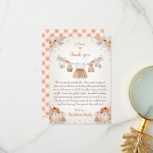 Söta lilla pumpa Höst Baby Shower Tack Kort