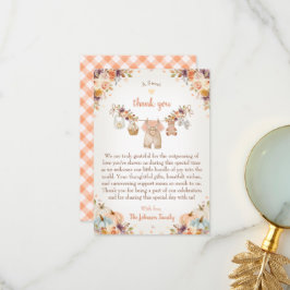 Söta lilla pumpa Höst Baby Shower Tack Kort