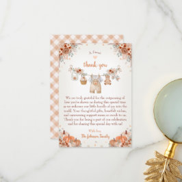 Söta lilla pumpa Höst Baby Shower Tack Kort