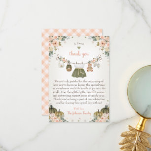 Söta lilla pumpa Höst Baby Shower Tack Kort
