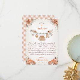 Söta lilla pumpa Höst Baby Shower Tack Kort