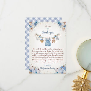 Söta lilla pumpa höst baby shower tack kort