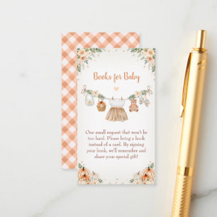 Söta lilla pumpa Höst Baby Shower Tilläggskort
