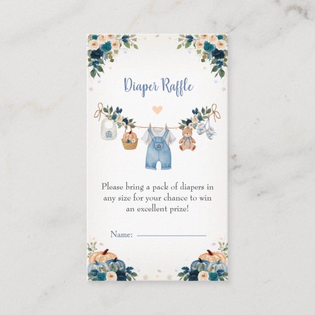 Söta lilla pumpa Höst Baby Shower Tilläggskort (Framsida)