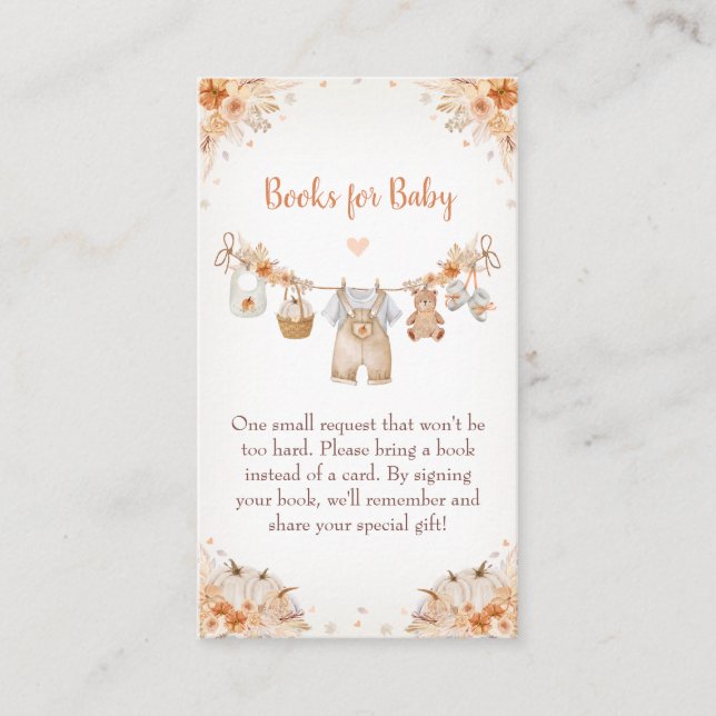 Söta lilla pumpa höst baby shower tilläggskort (Framsida)