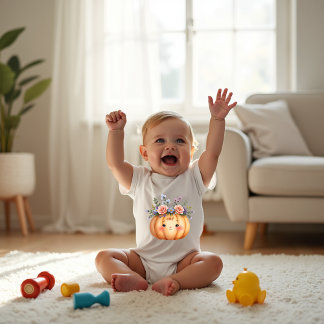 Söta lilla pumpans 1-års födelsedagsfirande t shirt