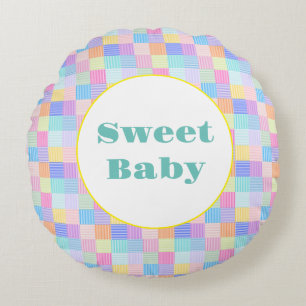 Söta linjefyrkanter rund kudde