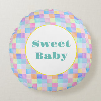 Söta linjefyrkanter rund kudde