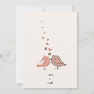 Söta love birds bröllopsinbjudningskort inbjudningar