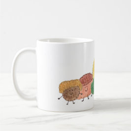 Söta luddiga varelser på en kaffemugg