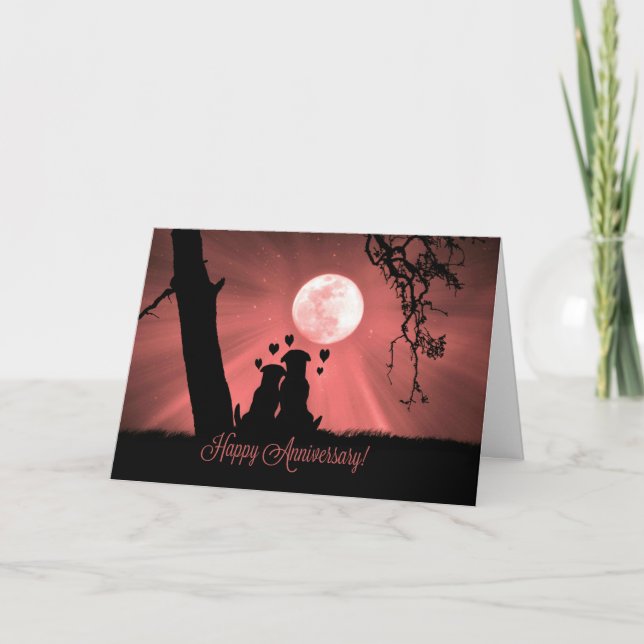 Söta Lycklig-årsdagen Cute Puppy Kärlek Hund Kort (Framsida)