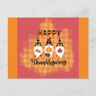 Söta lyckliga Thanksgiving Tomtar Vykort