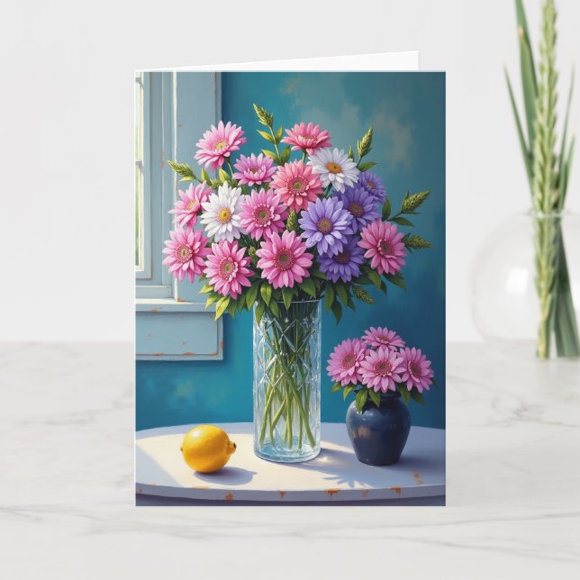 Söta Lysande Blommor Kort (Framsida)